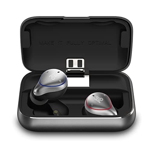 Mifo 【2023】 O5 Plus Wireless IPX7 Waterproof Bluetooth 5 Earbuds 100 Hours Playtime, APTX Hi-Fi Sound Wireless, Built-in Mic with 2600mAH Portable Charging Case (O5 Plus) (Grey)