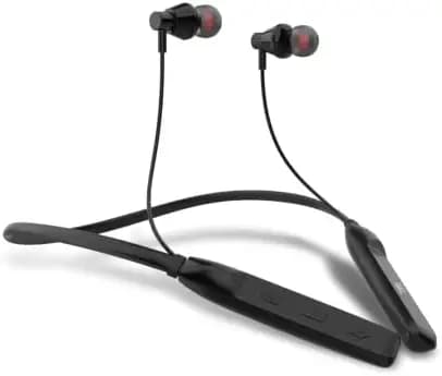 RD E-4 Wireless Bluetooth Neckband with 13mm Dynamic Drivers | Playback Time Upto 34 Hours | 10M Radius Bluetooth v5.0 Connectivity | Inbuilt Mic for Calling | IPX4 Sweat Proof | Black Color