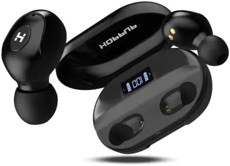 HOPPUP New Grand TWS Earbuds with power bank function |Upto 75 Hours Playtime | 5.1 Bluetooth Technology | Passive Noise Cancellation | Voice Assistant | IPX4 Water & Dust Resistance | Black Color | Digital Battery Indicator | True wireless Earbuds