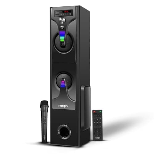 FRONTECH CRUX-165 Series 60 Watt Tower Speaker with Bluetooth 5.0 Wireless Technology with LED Digital Display and USB Port and Wired Mic for Karaoke ...