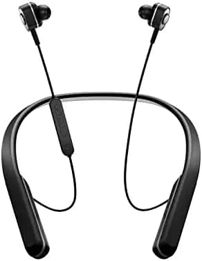 Ziox® Trot Wireless Bluetooth 5.0 Headset Neckband, 50Hrs Long Play Time Fast Charging Flexible Headphones Earphones Magnetic Earpiece Type Micro Port Dual Connectivity IPX4 & Calls Mic - (Black)