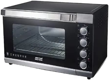 American MICRONIC-Imported-49 Litre Oven Toaster Griller, 2000W Power with Rotisserie, Convection, Dual Thermostat, 120m Timer & Toughned Glass Door, Inner Light (Black)-AMI-OTG-49LDx