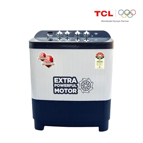 TCL 8 kg, 5 Star, Semi-Automatic Washing Machine (T102-D80GP, Fast Dry, Dark Blue)