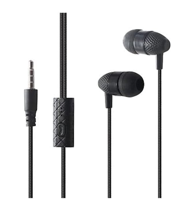 Boatt Wired Earphones I with Mic I Compatible with All Smartphones I 3.5 mm Jack I Black Colour