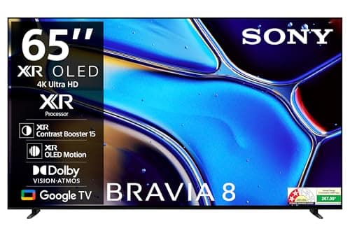 Sony BRAVIA 8 Series 164 cm (65 inches) 4K Ultra HD AI Smart OLED Google TV K-65XR80 (Black)