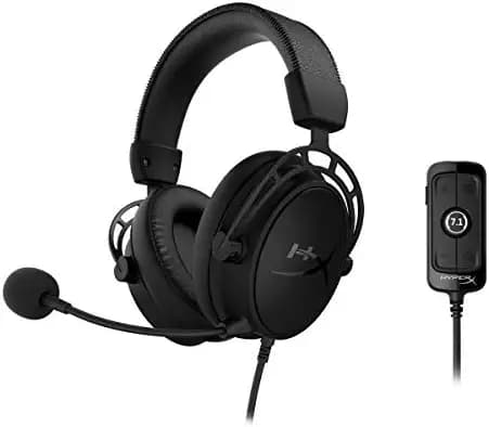 (Renewed) HyperX Cloud Alpha S Gaming Headset 7.1 Surround Sound Bass Adjustment Slider - Black (HX-HSCAS-BK/WW)