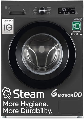 LG 7 Kg 5 Star Direct Drive Technology, Steam Wash, 6 Motion DD, Fully-Automatic Front Load Washing Machine (FHB1207Z2M, Allergy Care, In-Built Heater...