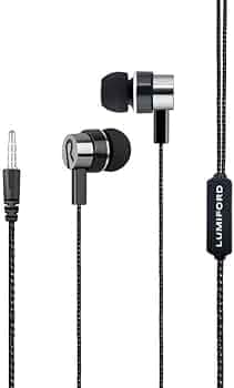 LUMIFORD Ultimate U57 in-Ear Wired Earphones with Built-in mic (Black) | 3.5 mm Aux Jack Earphones Wired with Effective Bass 10mm Dynamic Drivers, Pas...