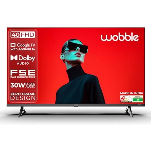 Wobble 100.3 cm (40 inches) K Series Full High Definition Smart LED TV with Google TV 5.0 (Black) WB40FDAGU2841D25