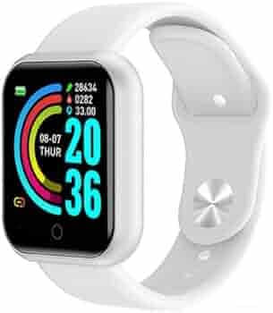 YOZTI D20 Bluetooth Wireless Smart Watch, Fitness Band for Boys, Girls, Men, Women & Kids | Sports Watch for All Smart Phones I Heart Rate and BP Monitor (Multi Color) (White)