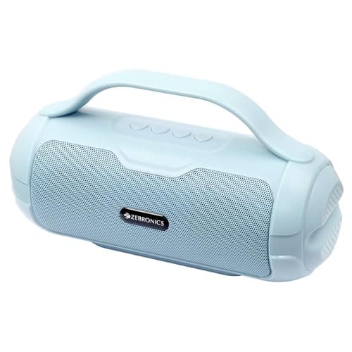 ZEBRONICS Sound Feast 40 Portable Bluetooth Speaker, 8 Watts, Dual 5.2cm Drivers, Passive Radiator, Upto 16 Hours Playback, BTv5.3 | USB | mSD |TWS, C...
