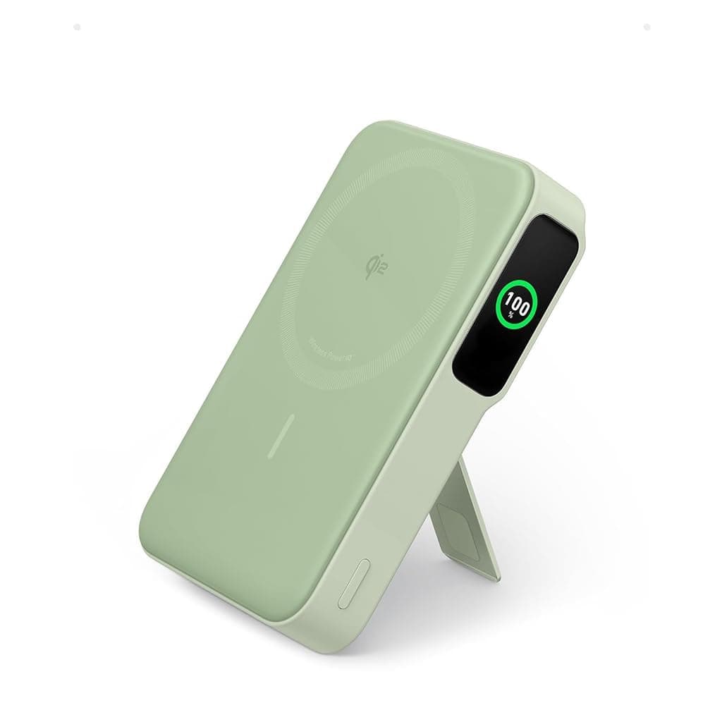 Anker MagGo Power Bank, Qi2 Certified 15W Ultra-Fast MagSafe-Compatible Portable Charger, 10,000mAh Battery Pack with Smart Display and Foldable Stand...