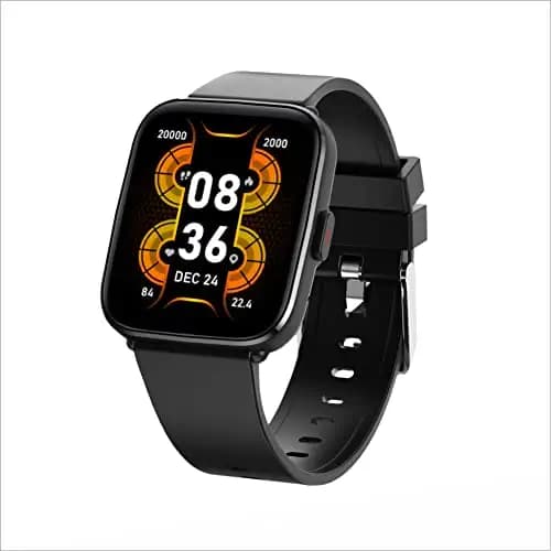 Gizmore GizFit Blaze PRO BT Calling Smartwatch | 1.69 Inch IPS Curved Display with 500 NITS Brightness | Body Temperature (Black)