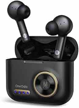 Oneodio F2 Bluetooth Truly Wireless In Ear Earbuds With Mic With Noise Cancelling, 48Hours Playtime, 10 Mm Neodymium Speaker For Deep Bass & Hd Stereo Sound, 5.0, Ipx5 Waterproof, Black (F2)