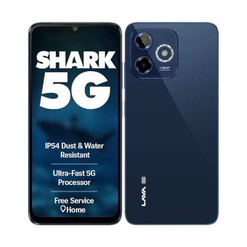 Lava Shark 5G (Steller Blue, 4GB RAM, 64GB Storage) |Bigger 6.75" HD+ Notch Display | Octacore 5G Processor | 13 MP AI Camera |5000 mAh Battery| IP54 Rated Dust & Water Splash Proof