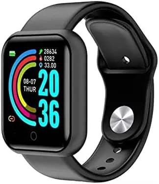 LOPAZ Bluetooth Smart Watch for Men Women D20 Touch Screen Activity Trackers Bracelet Wirst Watch for Men and Women (Black)