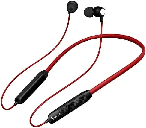 LANDMARK LM BH137 MUSICBAND Foldable Wireless Neckband with Surround Bass Sound, 10mm Driver, Bluetooth v5.1, 36hrs Playtime, Magnetic Earbuds, Voice Assistant & Easy Access Controls with Mic - Red
