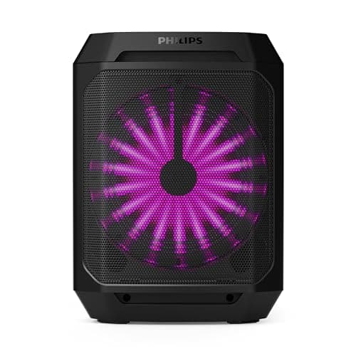 Philips TAX2208 Bluetooth Party Speaker with 30W Dynamic Bass Boost, 3000mAh Battery, Aux-in, Karaoke Mic Input, Wireless Pairing for Stereo Sound, Bu...