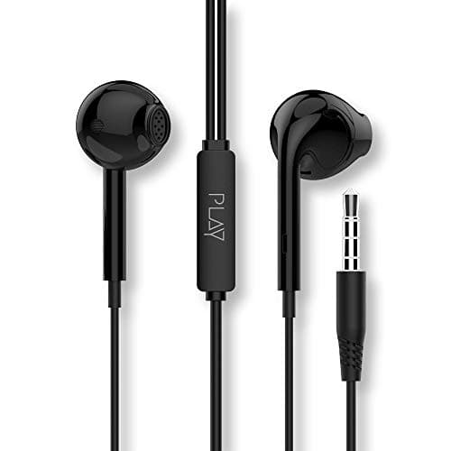 World Of PLAY, Play WE25 Wired Earphone, Headsets with Mic & 14.2 mm EBEL Drivers with Heavy Bass Audio - Black
