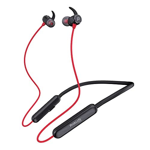 Probuds N31 Bluetooth in-Ear Neckband (Wild Red, 45+ hrs Playtime, ENC, Fast Charge (10min = 12hrs), IPX6 Rating, 10 mm Drivers, BT V5.3 Pro Game Mode (60ms Low Latency), and Dual Device Pairing)