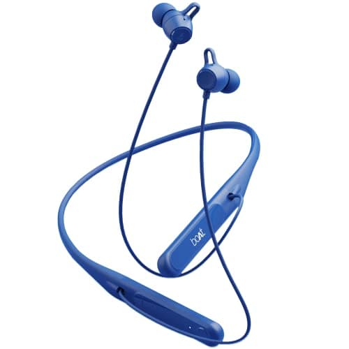 boAt Newly Launched Rockerz 255 Touch Neckband with Full Touch Swipe functionality with Up to 30H Playtime, ASAP™ Charge, Beast™ Mode, Spatial Sound, Touch Control, ENx™ Technology(Deep Blue)