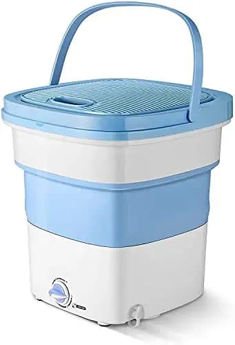 Dravizon Mini Foldable high-Frequency Vibration Washing Machine | Portable Washing Machine - Ultrasonic Cleaning Machine | Small Automatic Portable Underwear Folding Washing Machine (Multicolor)