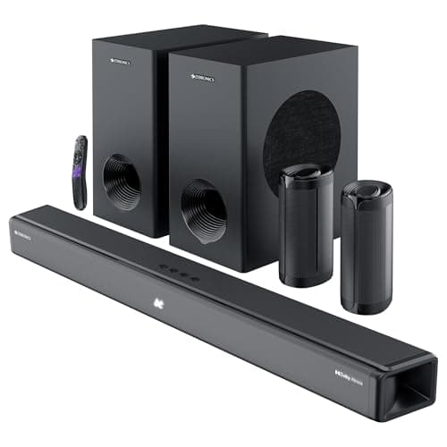 ZEBRONICS Juke BAR 9775, Dolby Soundbar, 650 Watts, 5.2.2 Surround, Dolby Atmos, Dual Wireless Subwoofer & Rear Satellites, 5 Driver Soundbar, Bluetoo...