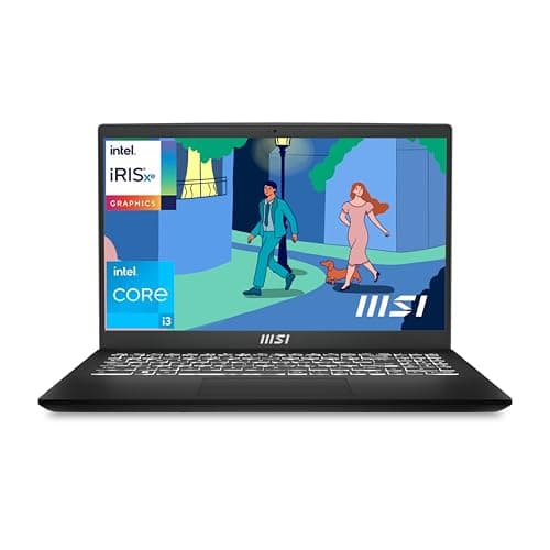 MSI Modern 15, Intel 12th Gen. i3-1215U, 38CM FHD 60Hz Laptop(8GB/512GB NVMe SSD/Windows 11 Home/MSO 2021/Intel Iris Xe Graphics/Classic Black/1.7Kg),...