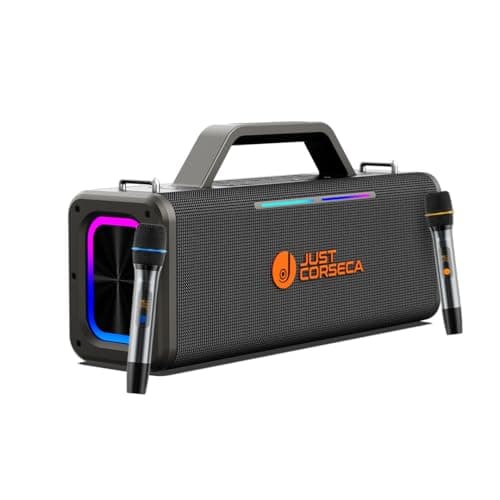 JUST CORSECA Sonic Stream Wireless Bluetooth Speaker with 360W | 12 Hours Playtime | Bluetooth 5.2 | TWS Stereo Pairing | Karaoke Function | RGB Light...