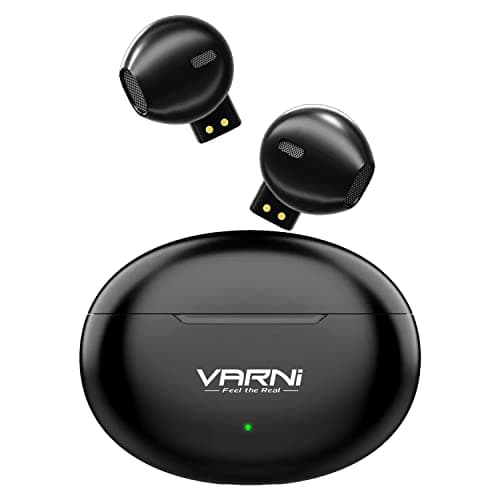 VARNI B200 True Wireless in-Ear Earbuds with 18 Hours Playtime, BT v5.0, Touch Control, Rich Bass, Noise Cancellation, Made in India, Type-C Fast Charging 10 Min = 360 Min with Mic (Matt Black)