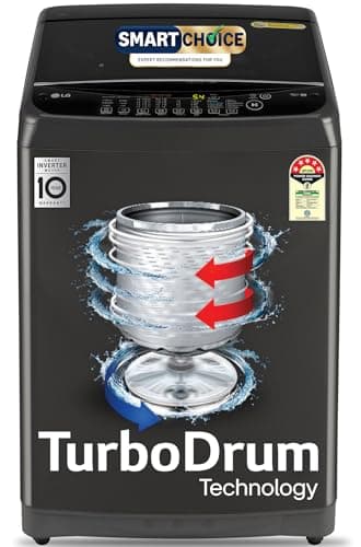 LG 9.0 Kg Top Load Washing Machine with Auto Tub Clean (T90AJMB1Z), Color : Middle Black