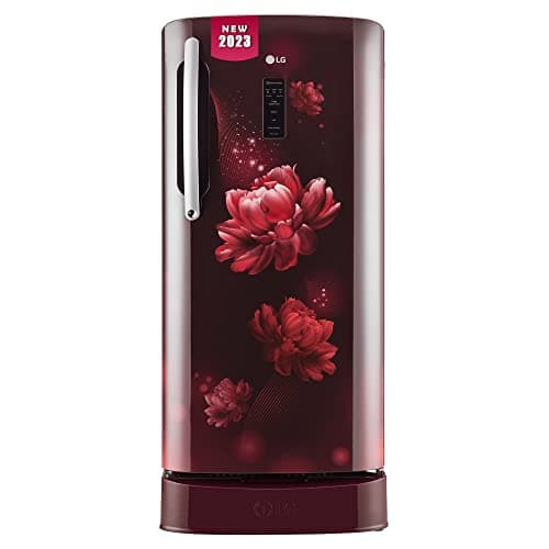 LG 201 L 5 Star Inverter Direct-Cool Single Door Refrigerator (GL-D211CSCU, Scarlet Charm, Base stand with drawer)