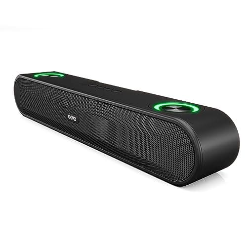 Govo GoSurround 220 16W Bluetooth Sound bar, 2000 mAh Battery, 2.0 Channel with 52mm Drivers, Multicolor LED Lights with TWS, AUX, Bluetooth and USB (Platinum Black