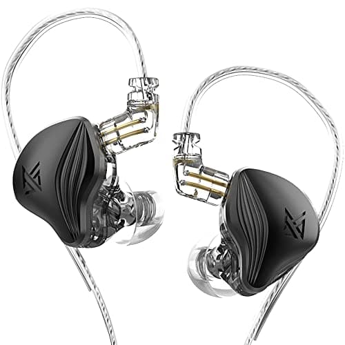 KZ ZEX Earbuds 1 electrostatic + 1 Dynamic Earphone in Ear Monitor Headphone with Detachable Cables Suitable for Audio Engineer, Musician (Black, Without Mic)
