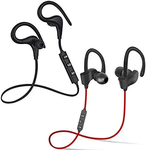 CROGIE QC-10 Bluetooth Earphone Wireless Headphones for Mobile Phone Sports Stereo with QC-11 Wireless Neckband Call/Music Bluetooth Headset with Volume/Music Control Buttons Full HD Bass.