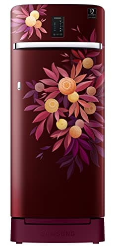 Samsung 215L 5 Star Inverter Direct-Cool Single Door Digi-Touch Refrigerator (RR23C2F35NJ/HL,Orange Blossom Red) Base Stand Drawer 2023 Model