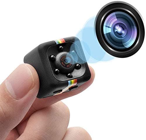 BOVTY 1080P Mini Spy Camera with Low Light Vision, Mini Portable Security Camera, Hidden Camera with Audio and Video Recorder for Home/Office Security Camera (Black)