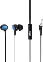 MINISO Pea Wired Earphone with Mic, in-Ear Headphones Comfortable Earbuds Cute Earphones for Mobile Smartphones - Black