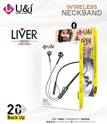 U&i Liver Series Bluetooth Wirelss Neckband 20 Hours Back up