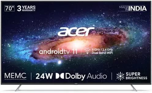 Acer 178 cm (70 inches) XL Series 4K Ultra HD Android Smart LED TV AR70AR2851UD (Black)