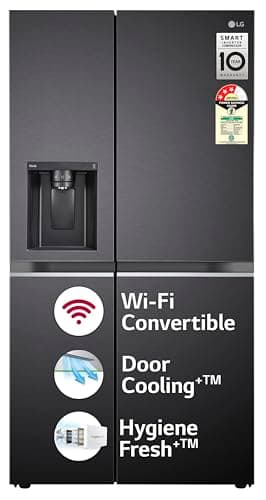 LG 630 L, 3 Star, Frost Free, Smart Inverter, Wi-Fi, Hygiene Fresh+, DoorCooling+, Convertible, Double Door Side By Side Refrigerator (2024 Model, Mat...