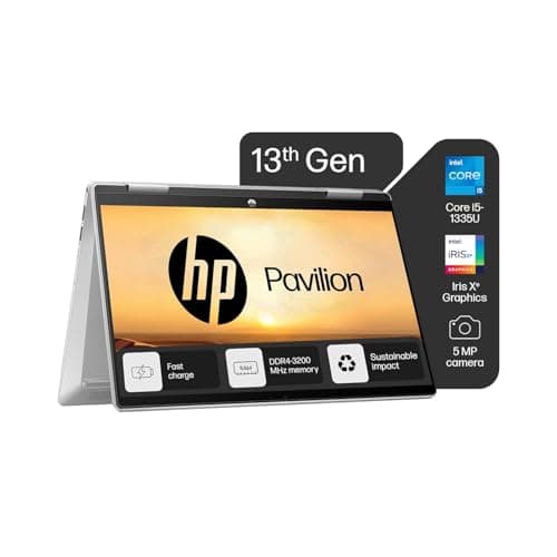 HP Pavilion x360 2-in-1 Laptop 13th Gen Intel Core i5-1335U, 14-inch (39.6 cm) FHD,Multitouch, 16GB RAM, 512GB SSD, Intel Iris X Graphics, B&O, Pen, F...