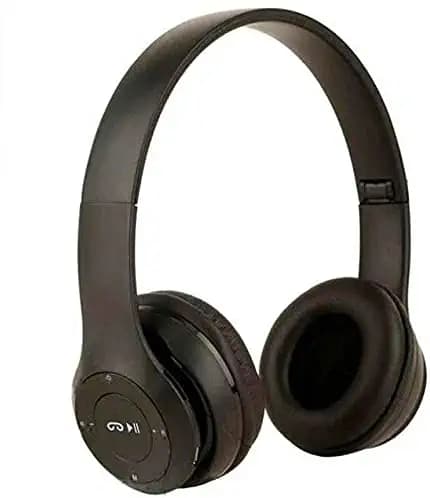 JESUMART P-47 Wireless Bluetooth Over The Ear Headphone with Mic (Black)