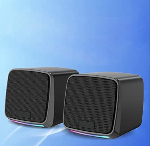 Genteel® Computer Speaker Multimedia Sound Bass Speakers with Colourful LED Modes Auxiliary System for PC Laptop ((RGB Nano Pc Speaker X- CS1010))