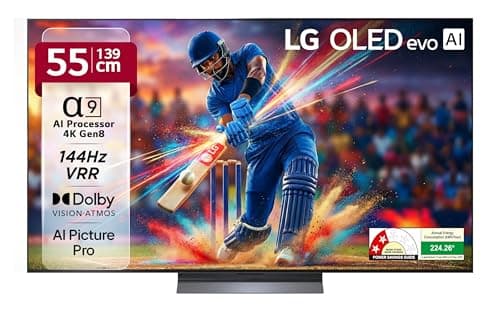 LG 139 cm (55 Inches) OLED evo C5 Series 4K Ultra HD (3840 x 2160) Smart webOS OLED TV OLED55C56LA