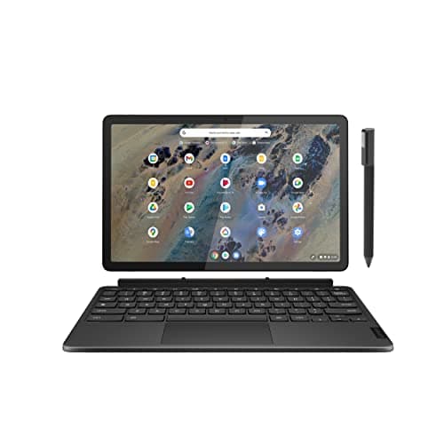 (Renewed) Lenovo Ideapad Duet Chromebook (25.65 cm (10.1 inch) 4 GB, 128 GB, Wi-Fi Only) with Keyboard, USI Pen, Stand Cover, Dual Tone Design, 100 GB Free Cloud Storage for 1 Year, Fast Boot up of 8 Seconds