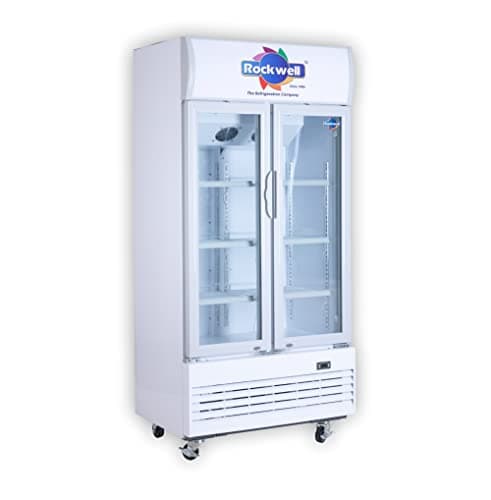 ROCKWELL RVC580A Double glass door Visi cooler,420 Ltr,White (Internal LED, Heavy Duty, Dynamic cooling)