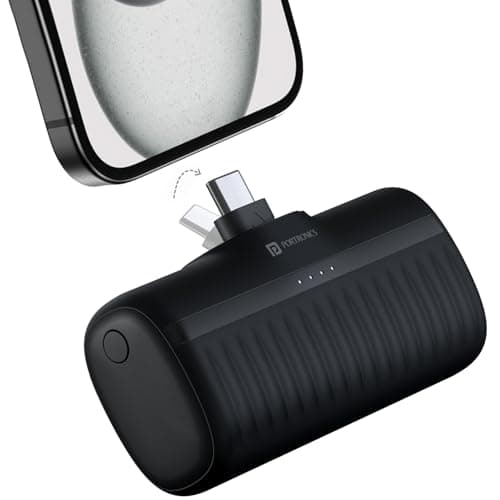 Portronics Power Pebble 5000mAh 20W Fast Charging Powerbank, in-Built Foldable Type C Input/Output Pin, Type C PD Output, LED Battery Indicator, Compa...
