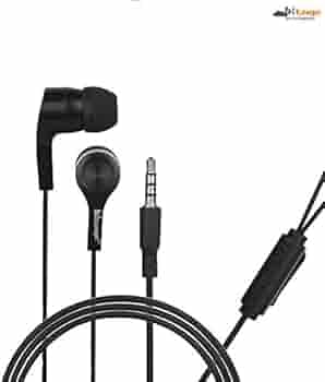 Hitage Basic Plus Crystal Clear Sound Wired Headset with Mic (Black, in The Ear)