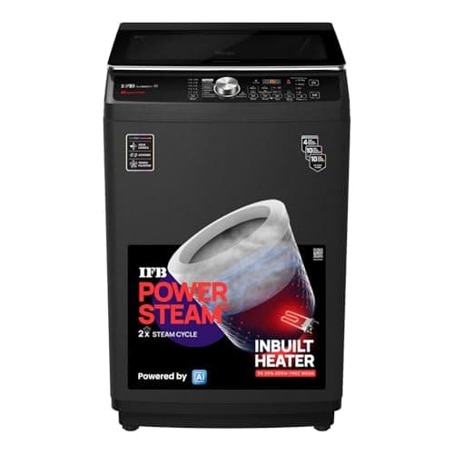 IFB 9 Kg 5 Star with DeepClean Technology Powered by AI, Fully Automatic Top Load Washing Machine (TL900NB2S, PowerSteam, Inbuilt Heater, Aqua Energie...